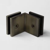 Forge Frameless Shower Screen Bracket Square Glass to Glass 90 Degrees Corner - Dark Antique Brass